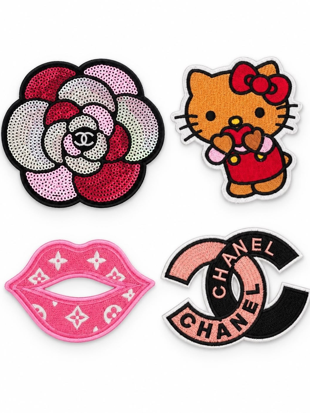 Pink & Black Sequin Patch Set